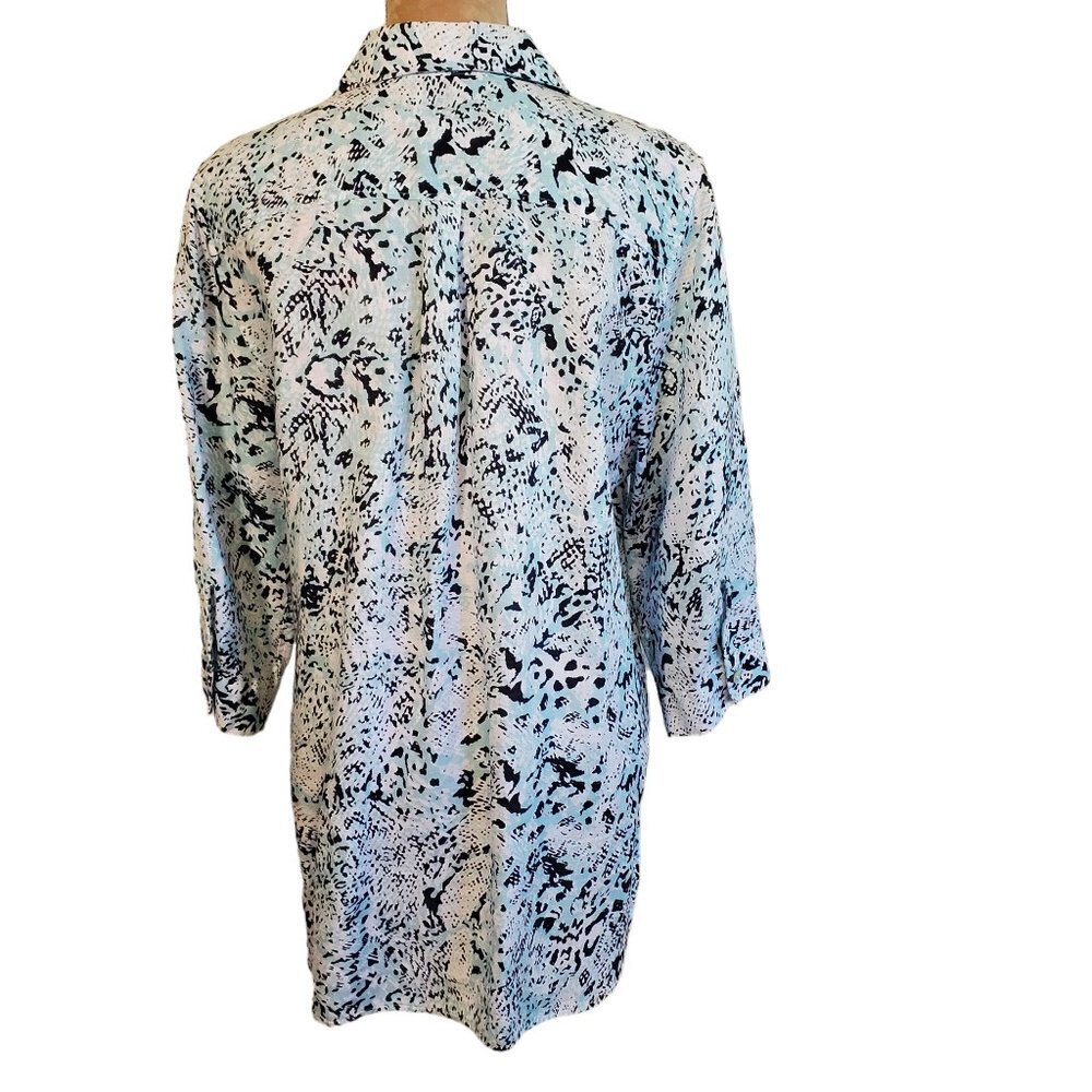Chico's No-Iron Linen Dancing Texture Tunic, Chico's Size 2 (US 12/L). EUC. - Picture 3 of 8